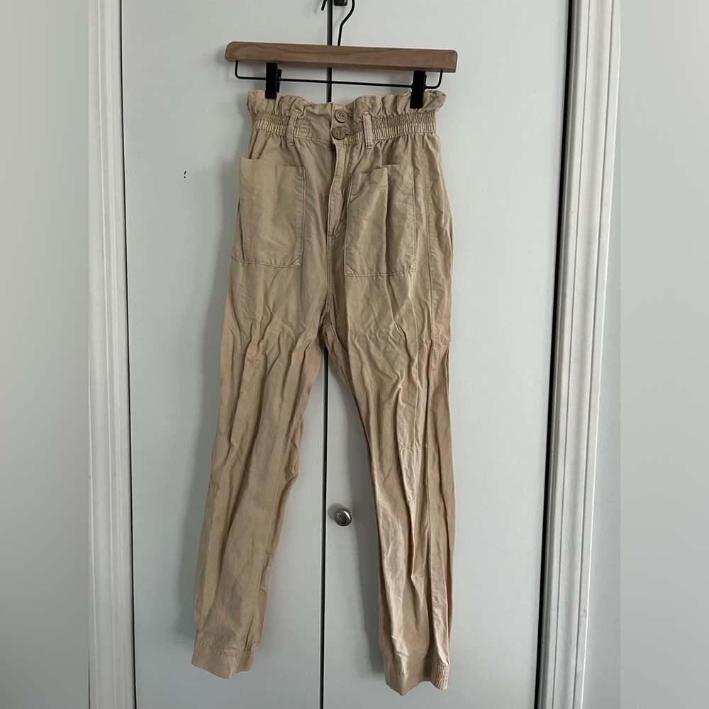 Zara high-waisted paperbag pants